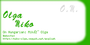 olga miko business card